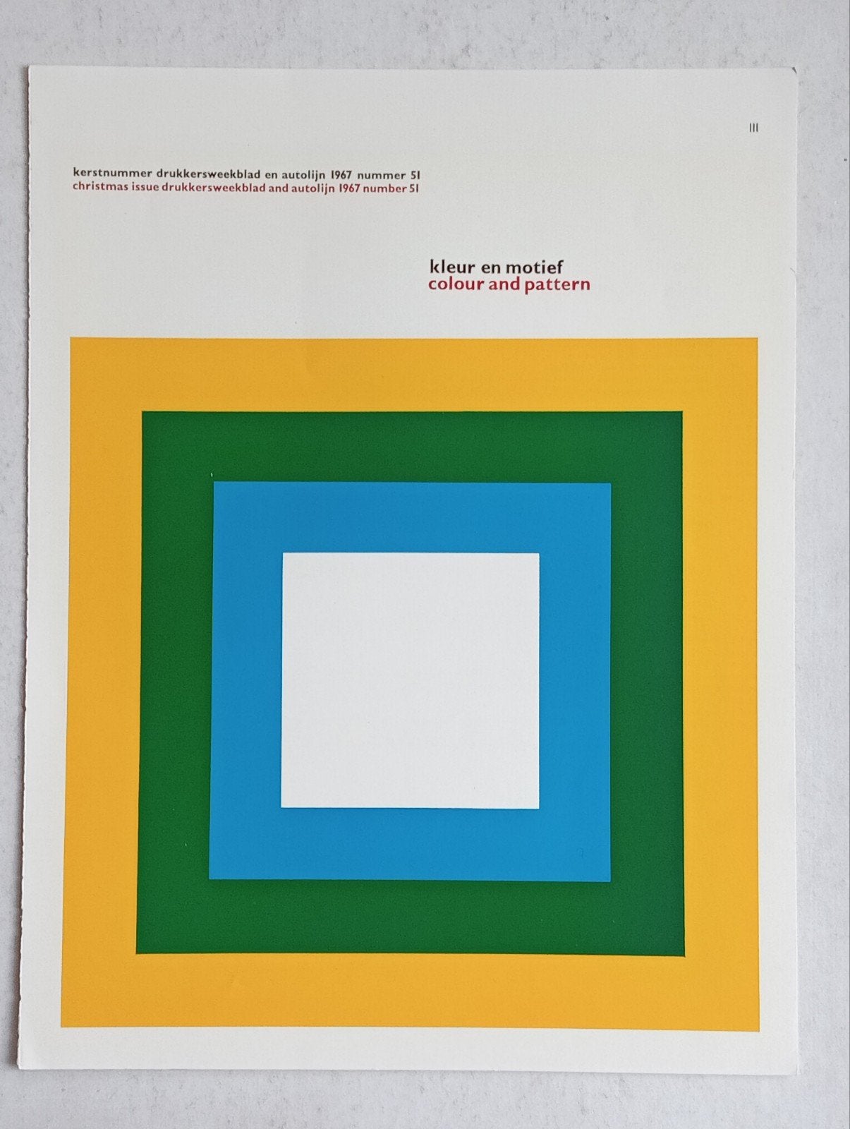 Abstract geometrische compositie print 1967, Ophalen of Verzenden