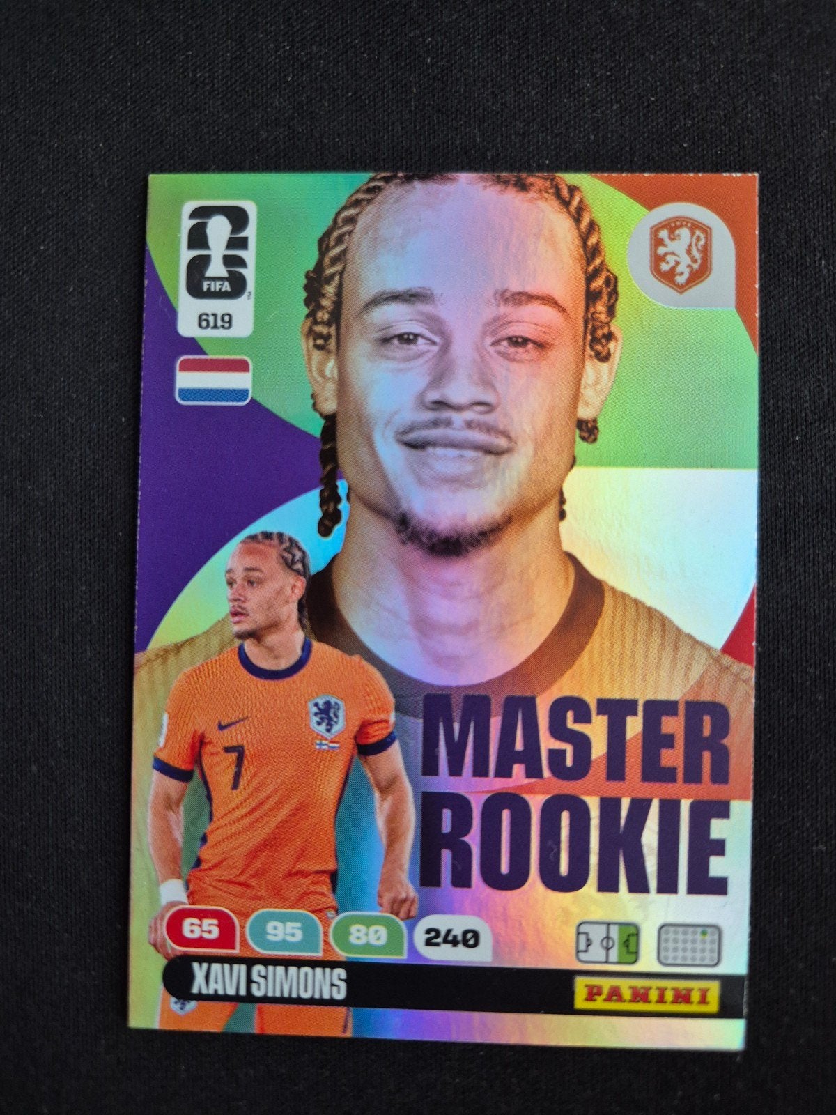 Panini FIFA world Cup Master Rookie Xavi Simons NR619, Ophalen, Zo goed als nieuw, Buitenlandse clubs, Spelerskaart