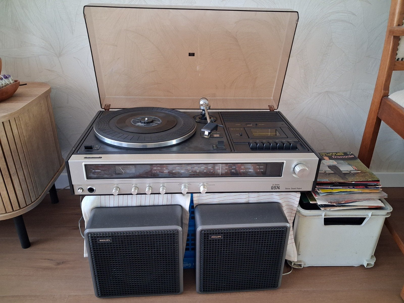 Aristona 6974 (platenspeler, casette en radio). Incl. Boxen, Tuner of Radio, Philips, Gebruikt, Losse componenten