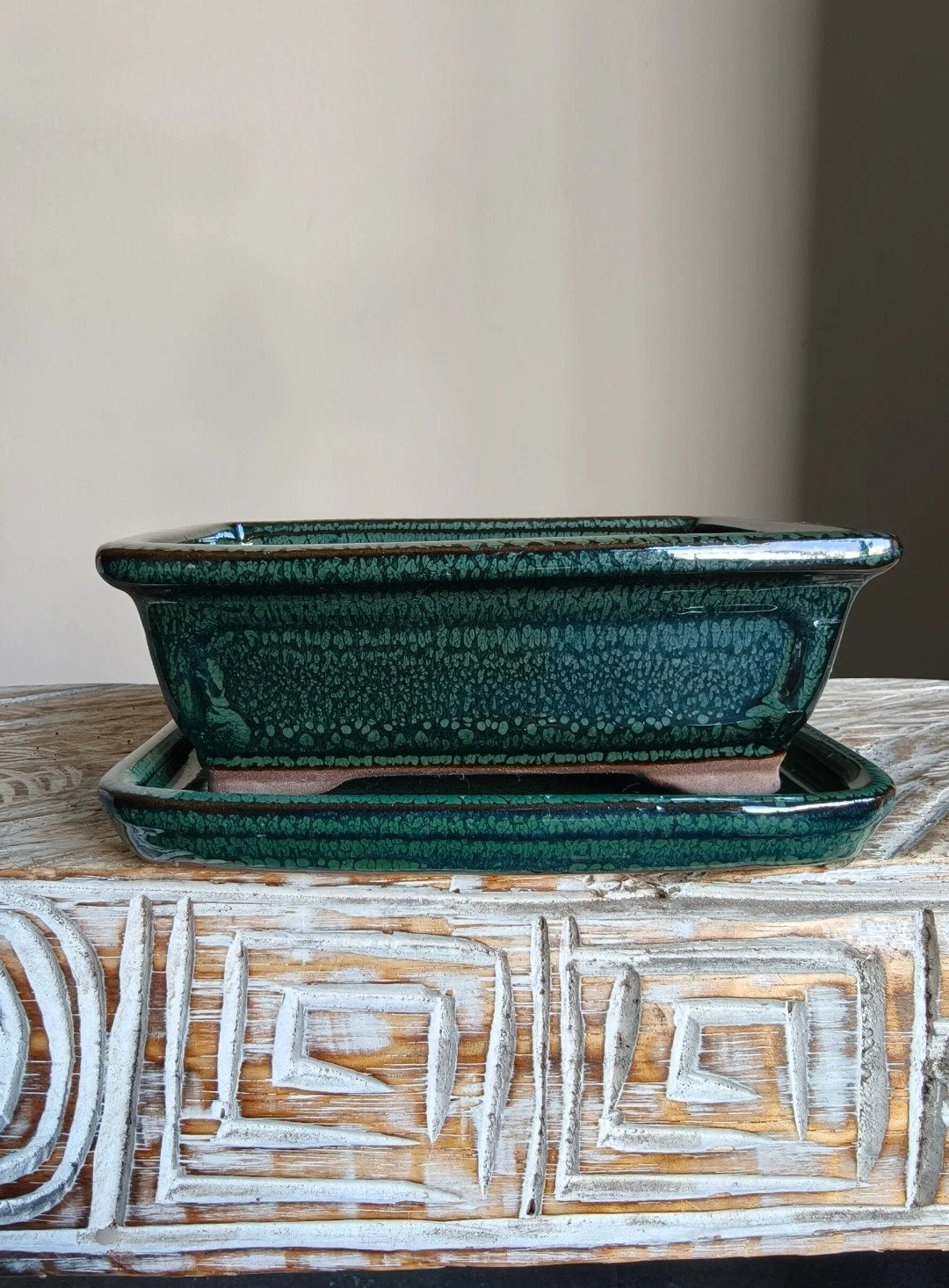 Bonsai pot 16 x 12.5 x 6 met schotel, ., Ophalen of Verzenden, ., Rechthoekig