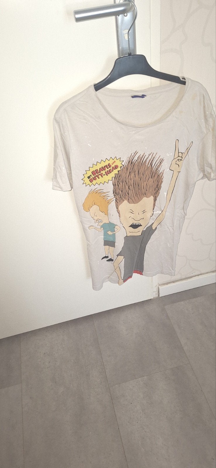 Beavis and Butt-Head MTV T-shirt - Maat M, Ophalen of Verzenden, Gedragen, Wit