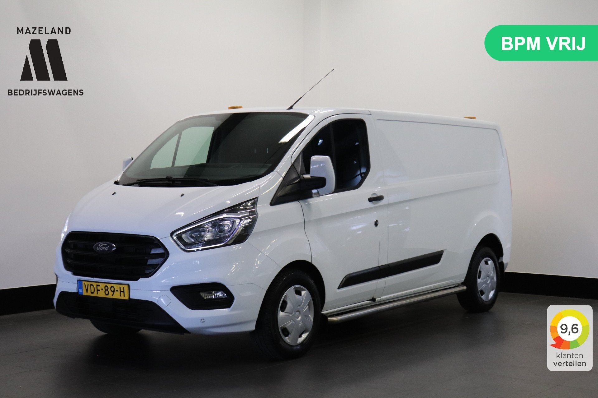 Ford Transit Custom 2.0 TDCI 130PK L2 EURO 6 - Airco - Cruis, Voorwielaandrijving, Gebruikt, 4 cilinders, Wit