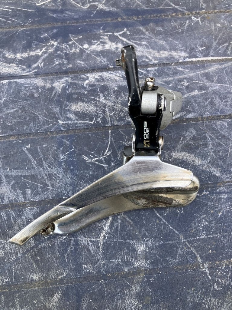 Shimano FD-M500 Exage 500LX voorderailleur, Gebruikt, Staal, Ophalen of Verzenden, Derailleur of Ketting