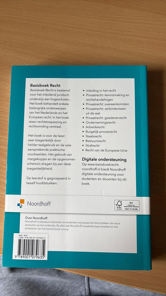 O.A.P. van der Roest - Basisboek Recht, Boeken, Ophalen, O.A.P. van der Roest, Sociale wetenschap, Zo goed als nieuw