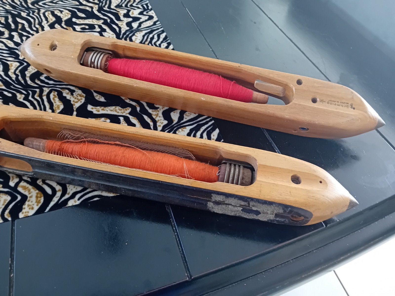 Vintage Weefspoelen met Garen - Set van 2, Ophalen, Gebruikt, Overige typen