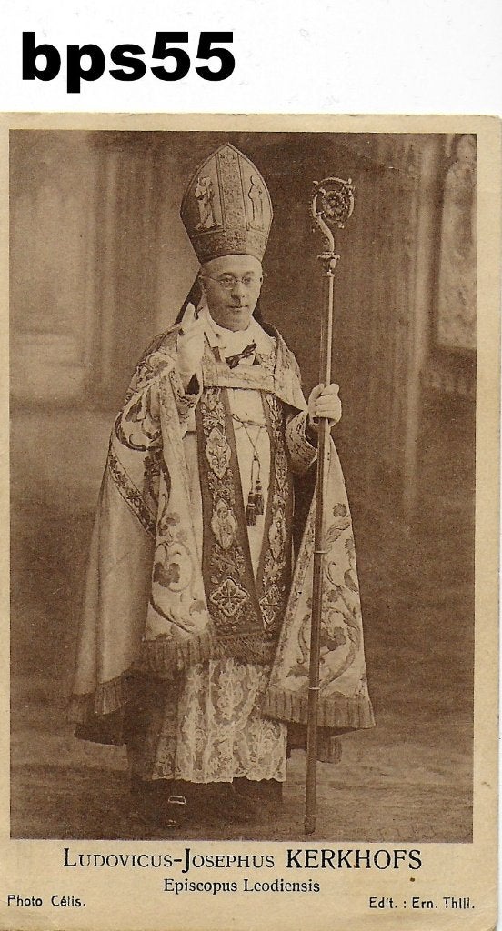 Bps55 bid prentje gebed voor mgr eveqne 31 juli 1935, Verzamelen, Religie, Ophalen of Verzenden, Zo goed als nieuw, Kaart of Prent