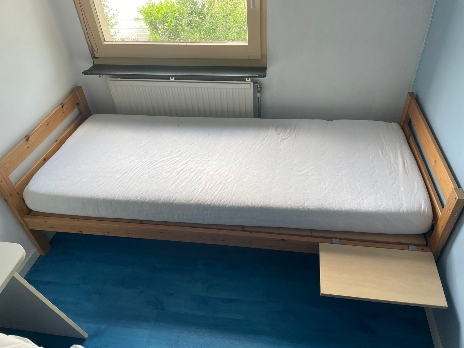 Houten bed (grenen), afm. 80x200 cm, Ophalen, Gebruikt, Eenpersoons, 80 cm