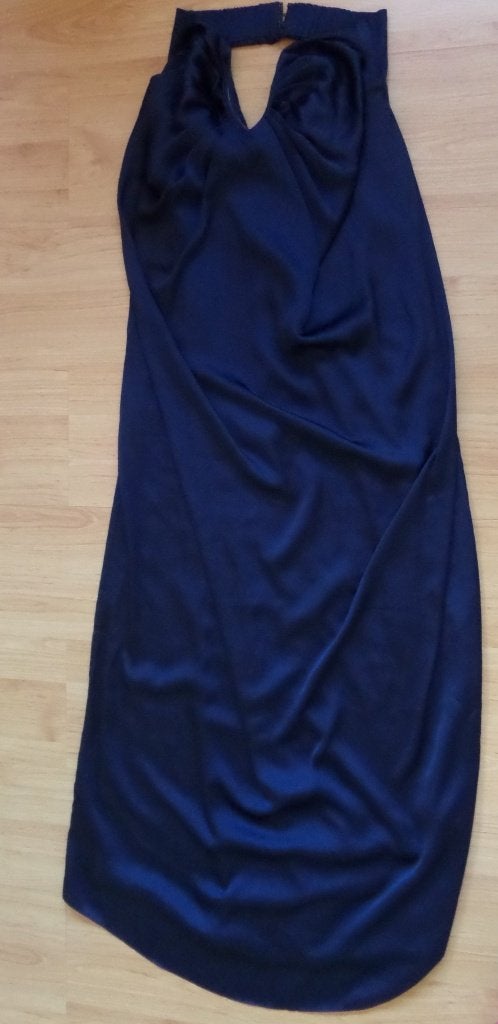 Nette, lange donkerblauwe jurk van H&M maat 38, strapless, Maat 38/40 (M), Blauw, Ophalen of Verzenden, Zo goed als nieuw