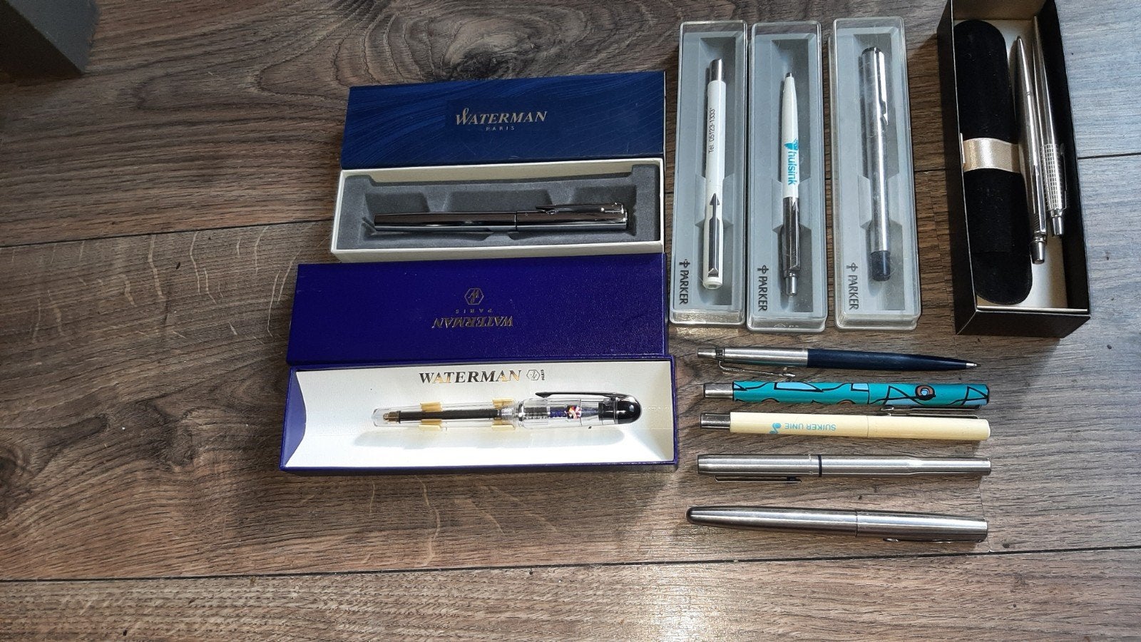 Diverse pennen: Waterman, Parker, Gebruikt, Balpen, Met doosje, Ophalen of Verzenden