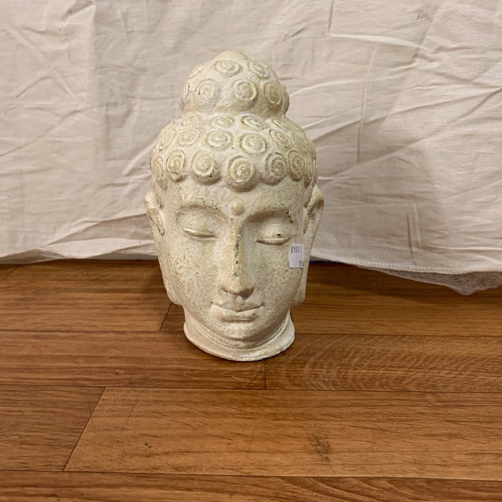 boeddha beeld - keramiek 20 cm - wit - uniek bij TTM Wonen, TTM Wonen, Meubels – (Perzische) Tapijten en Woonaccessoires, 20 cm