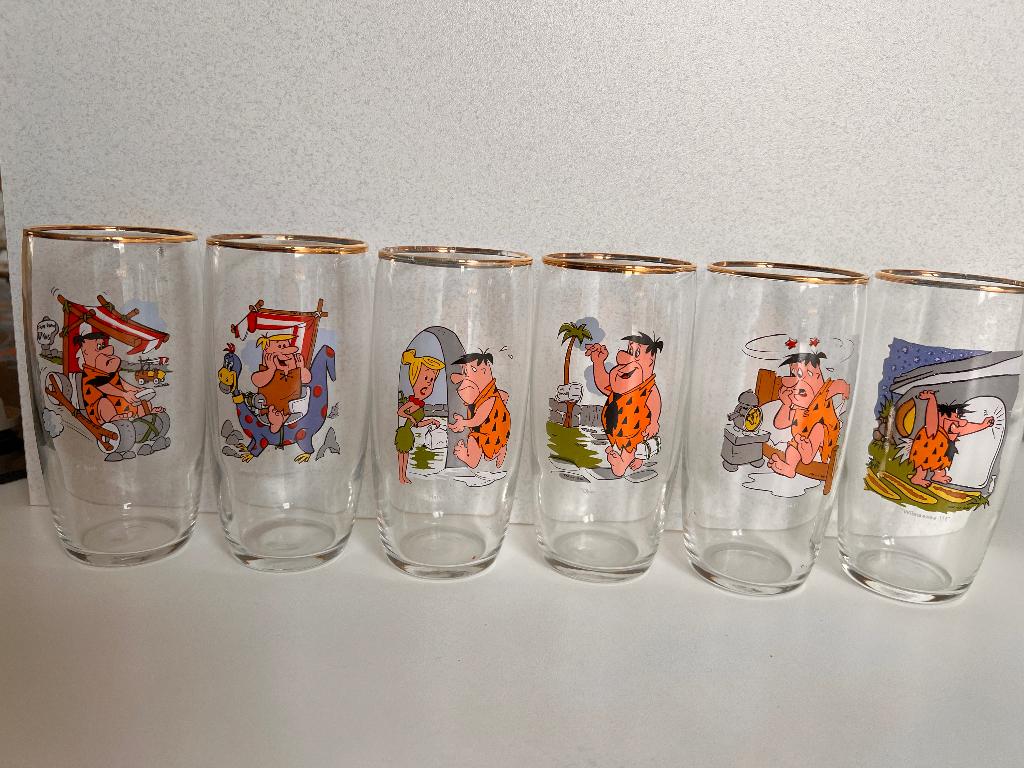 Flintstone glazen, Ophalen, Zo goed als nieuw, Frisdrankglas