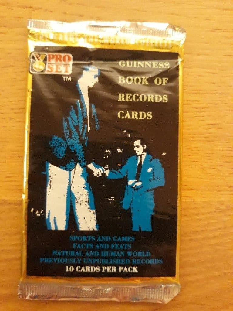 Vintage Guinnes book of Record cards pack uit 1992, Hobby en Vrije tijd, Ophalen of Verzenden, Zo goed als nieuw, Meerdere plaatjes