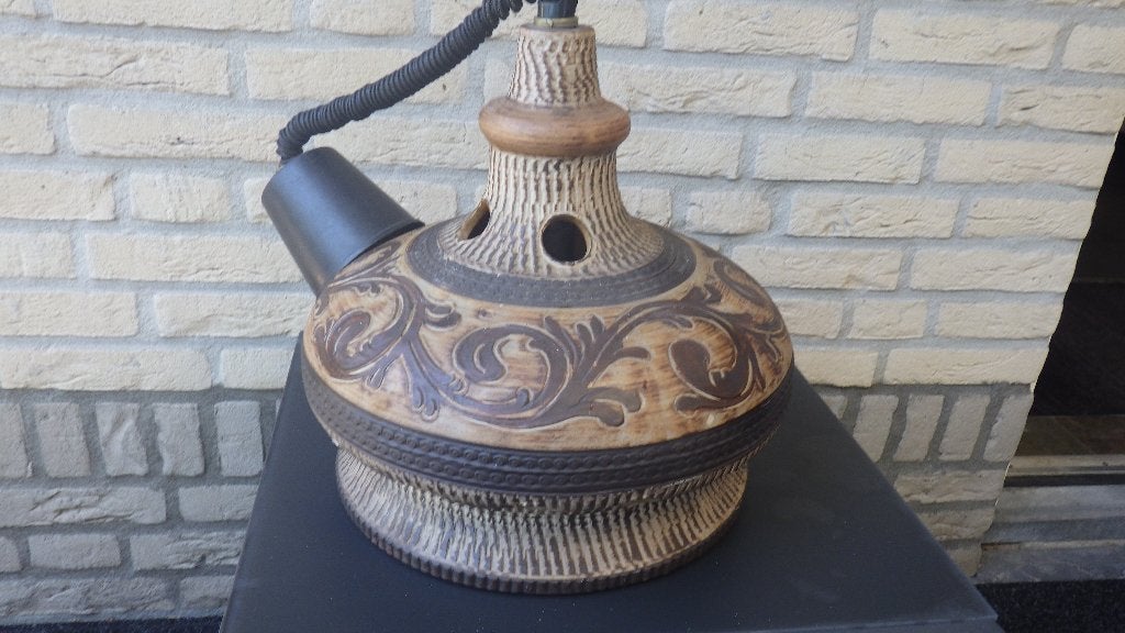 prachtige jaren '70 west germany hanglamp, Huis en Inrichting, Ophalen of Verzenden, Gebruikt, Keramiek, E27 (groot)