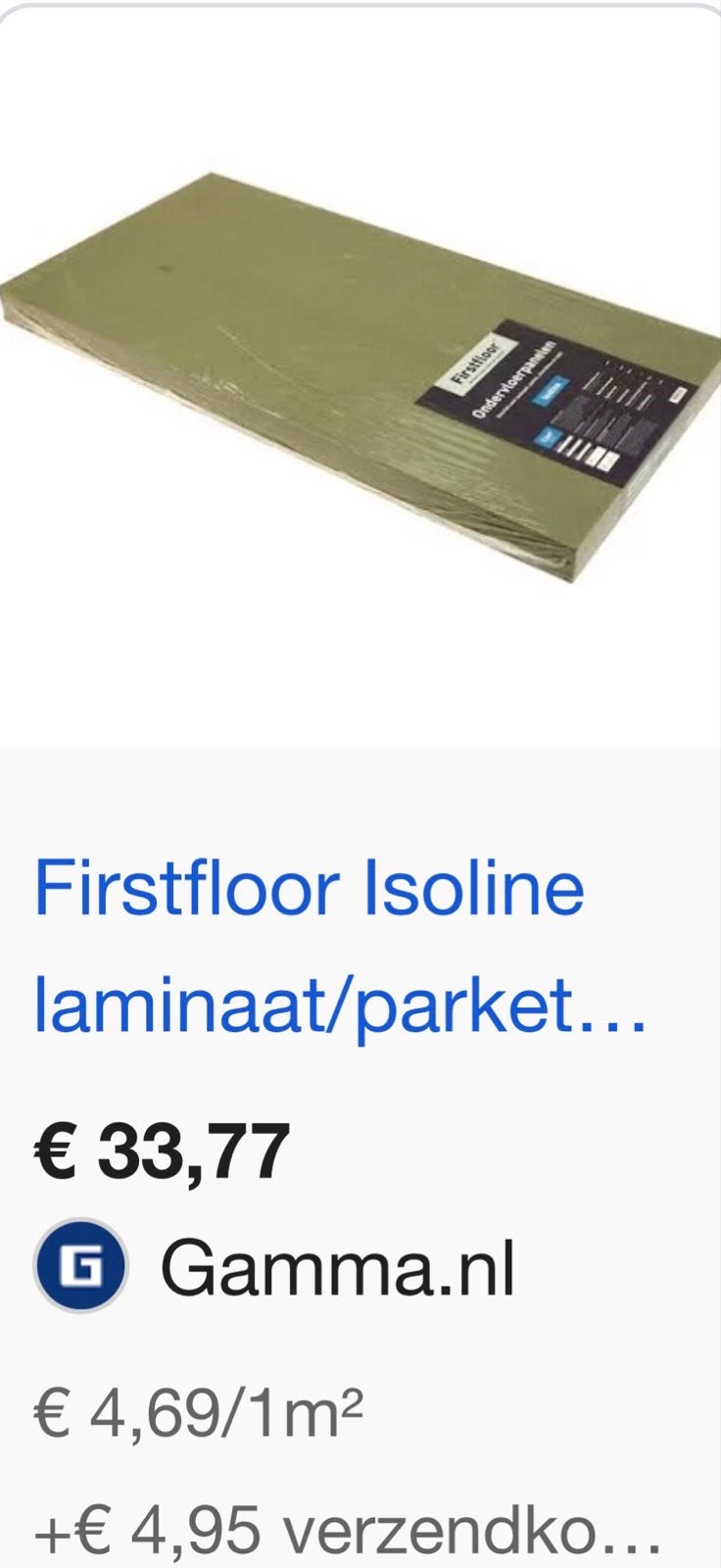 2 dichte pakken Firstfloor Isoline ondervloerpanelen, Ophalen, Overige materialen, 50 tot 150 cm, Nieuw