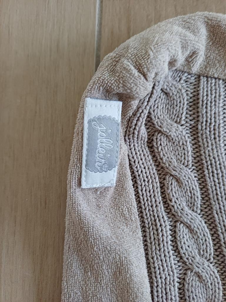 Jollein verschoonkussenhoes - Beige met kabelpatroon, Ophalen, Zo goed als nieuw