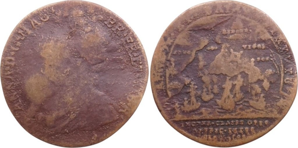 Jeton 1702, Neurenberg, koningin Anna en Vigo, Verzenden, Overige landen, Losse munt