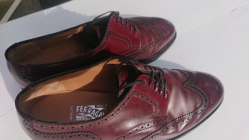 Salvatore Ferragamo kastanjebruine herenschoenen, Kleding | Heren, Ophalen of Verzenden, Zo goed als nieuw, Veterschoenen