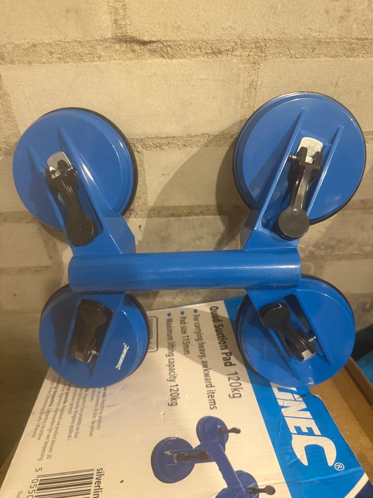 Quad zuignap 120kg hefvermogen - Silverline, Ophalen, Nieuw