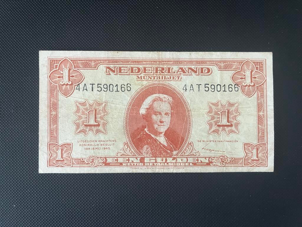 Nederlands Muntbiljet 1 Gulden 1945, Ophalen of Verzenden, 1 gulden, Los biljet