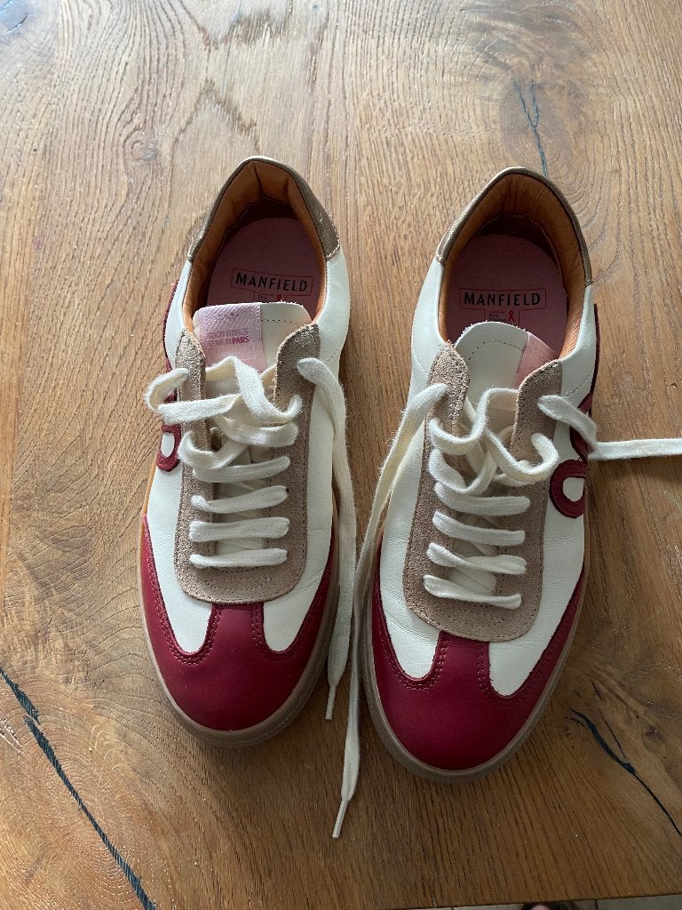 Dames sneakers, Ophalen, Wit, Manfield, Sneakers of Gympen