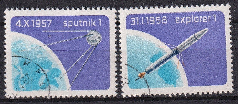 Sovjet Unie 1958 Ruimtevaart Sputnik Explorer, Verzenden, Gestempeld, Vliegtuigen