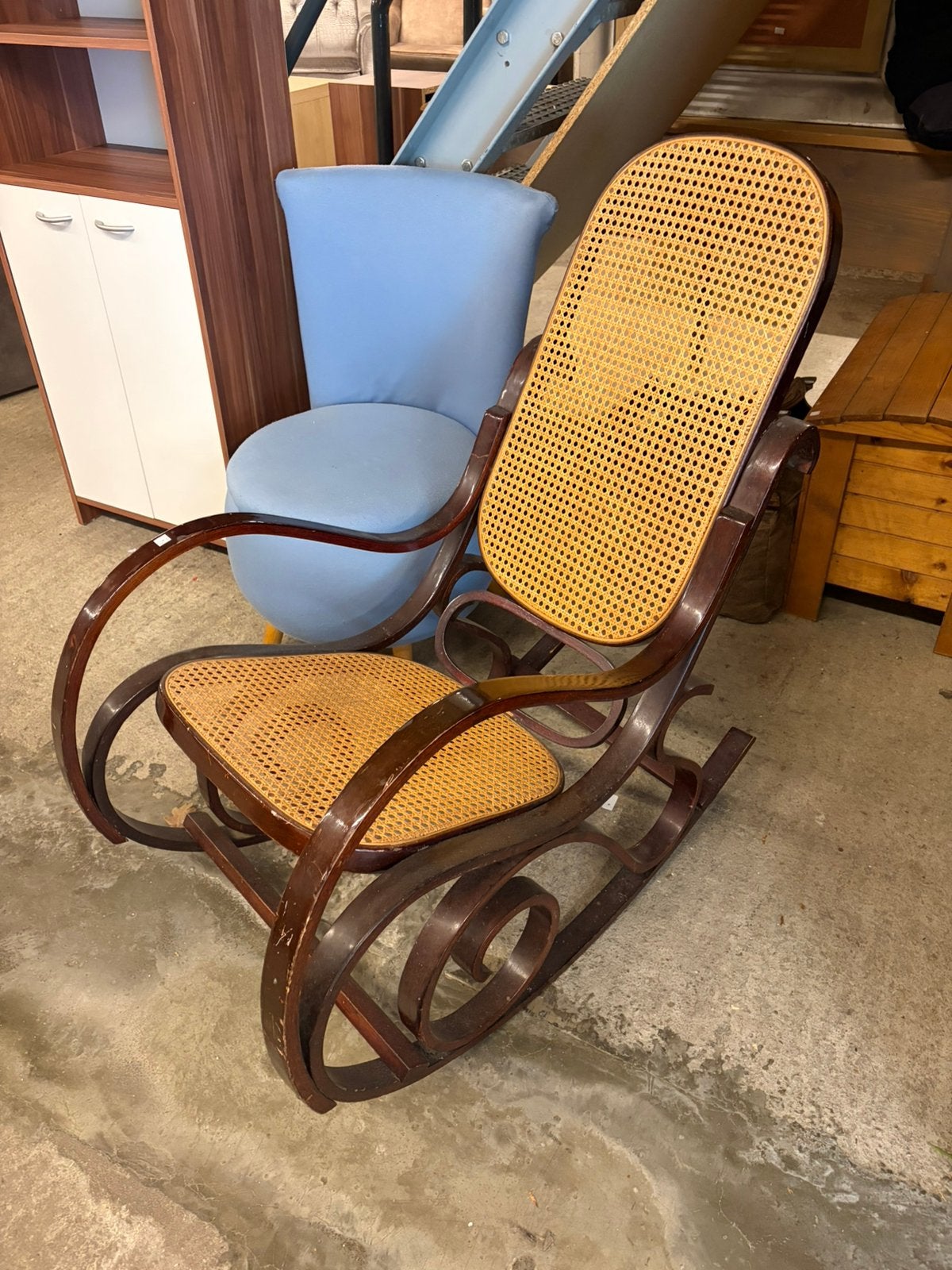Vintage Rotan schommelstoel, Ophalen