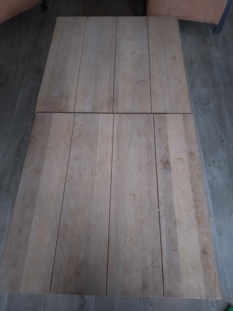 2 robuuste houten salontafels - Eikenhout, Ophalen, Gebruikt, 50 tot 100 cm, 50 tot 100 cm