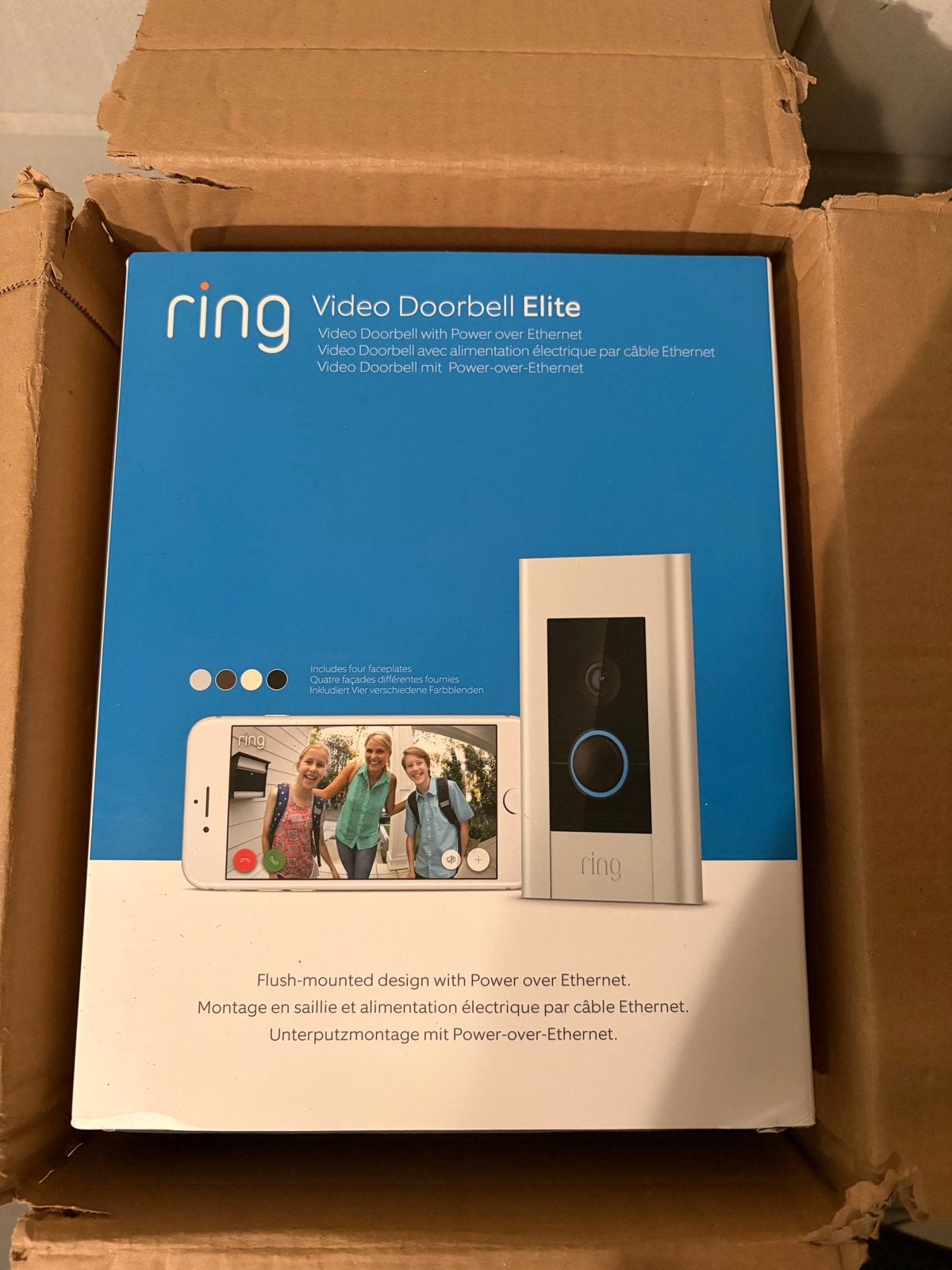 Ring Video Deurbel Elite - Nieuw in doos, Ophalen of Verzenden, Bewegingsdetectiesensor, Nieuw, Bedraad