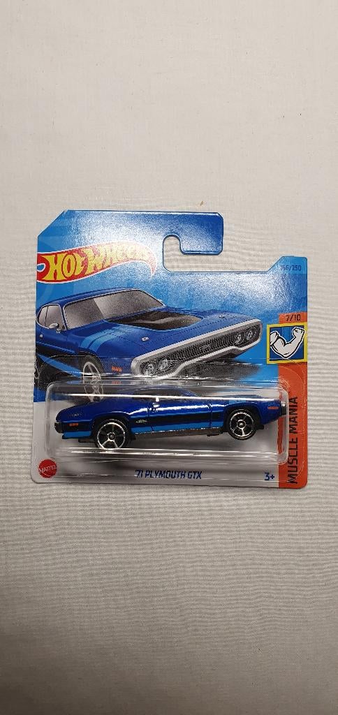 Hot Wheels 71 Plymouth GTX blauw, Ophalen of Verzenden, Nieuw, Auto