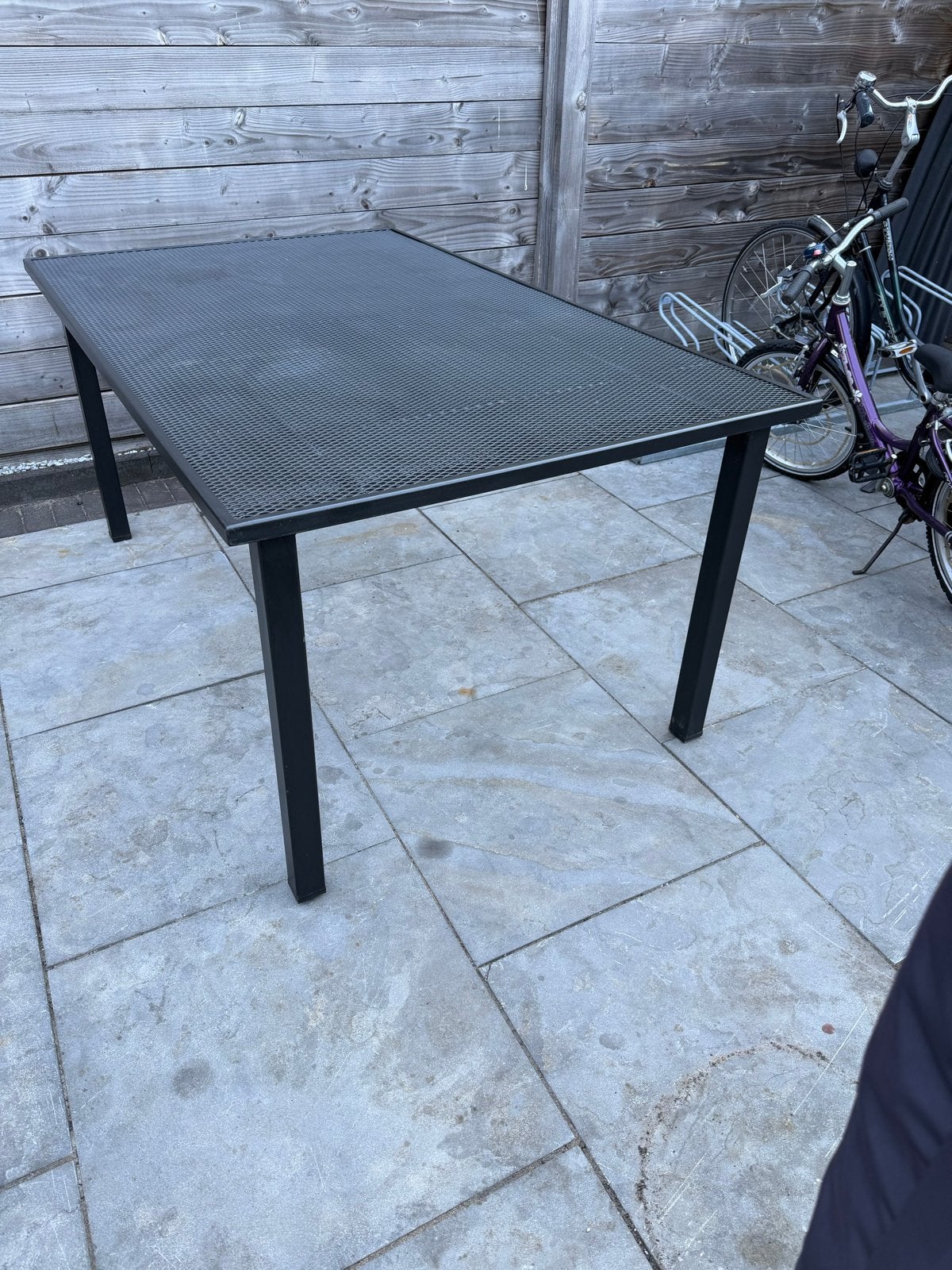 Kettler tuintafel - Zwart metaal - Rechthoekig, Tuin en Terras, Tuintafels, Ophalen of Verzenden, Gebruikt, Rechthoekig, Metaal