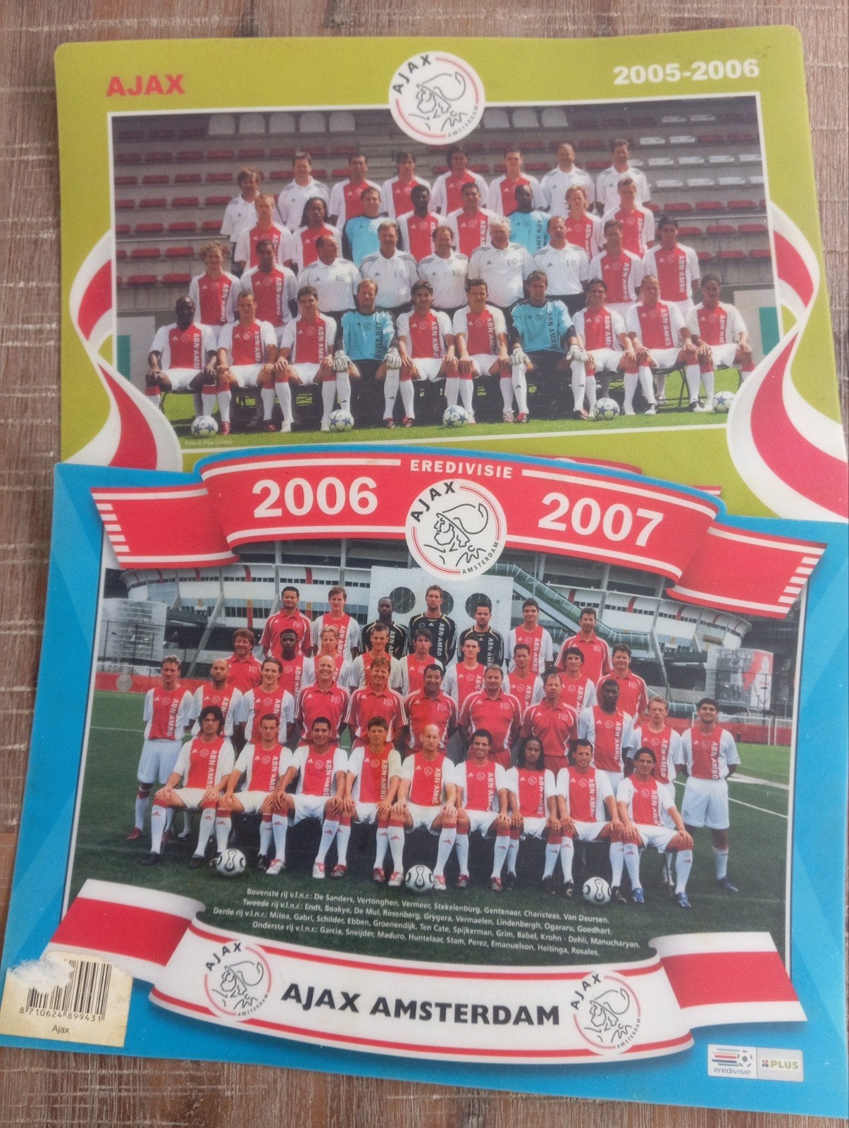 Ajax Placemats 2005-2006 & 2006-2007 Teamfoto's, Verzamelen, Ophalen of Verzenden, Gebruikt, Ajax, Overige typen