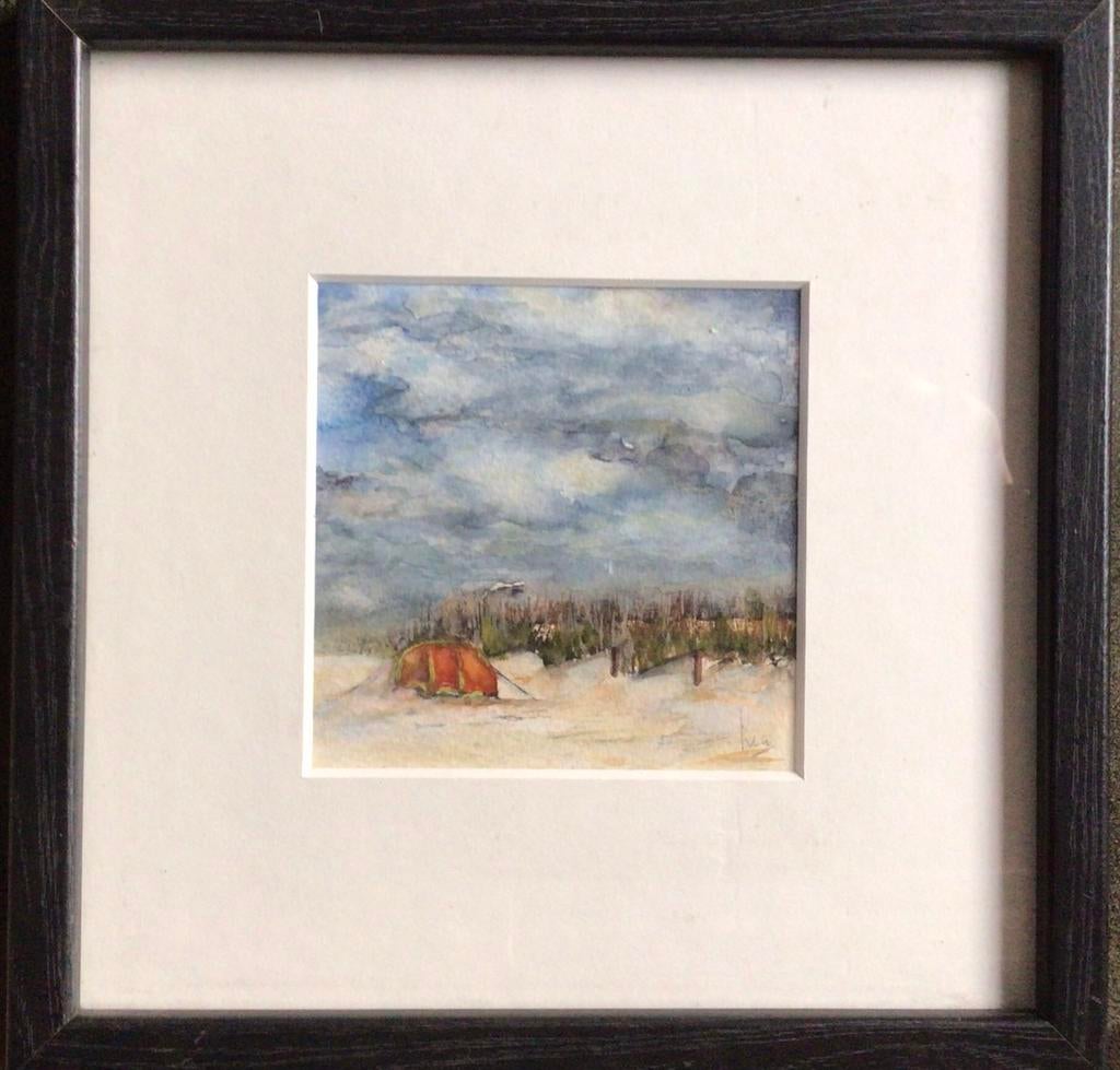 Aquarel van Terschelling gesigneerd Lia., Ophalen of Verzenden
