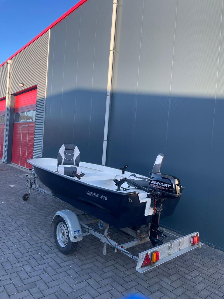 Prachtige verano 410 visboot met mercury 6 pk, Ophalen, Tot 10 pk, Zo goed als nieuw, Buitenboordmotor