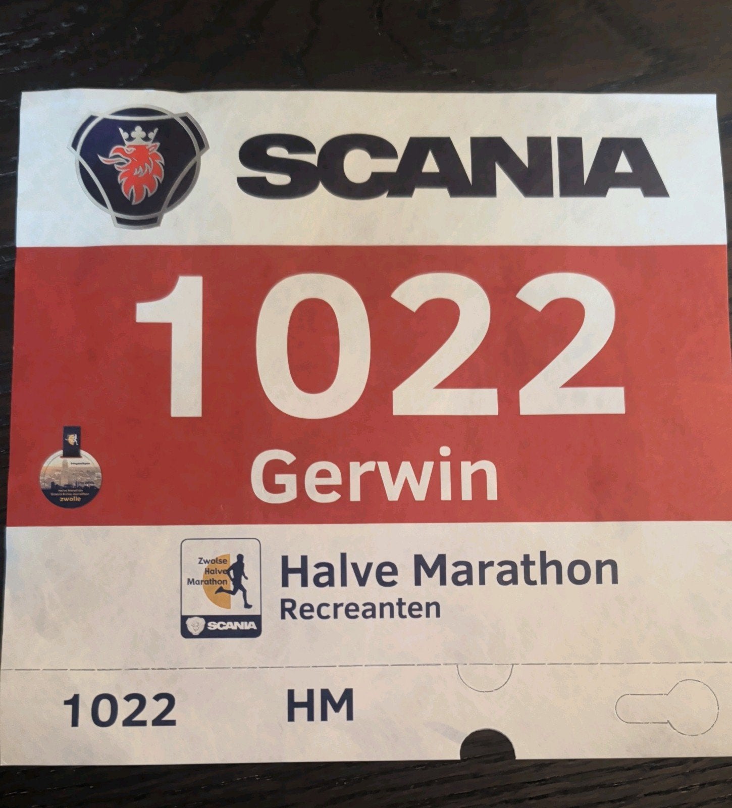 Startbewijs halve marathon Zwolle, Ophalen of Verzenden, Nieuw, Overige typen, Overige merken