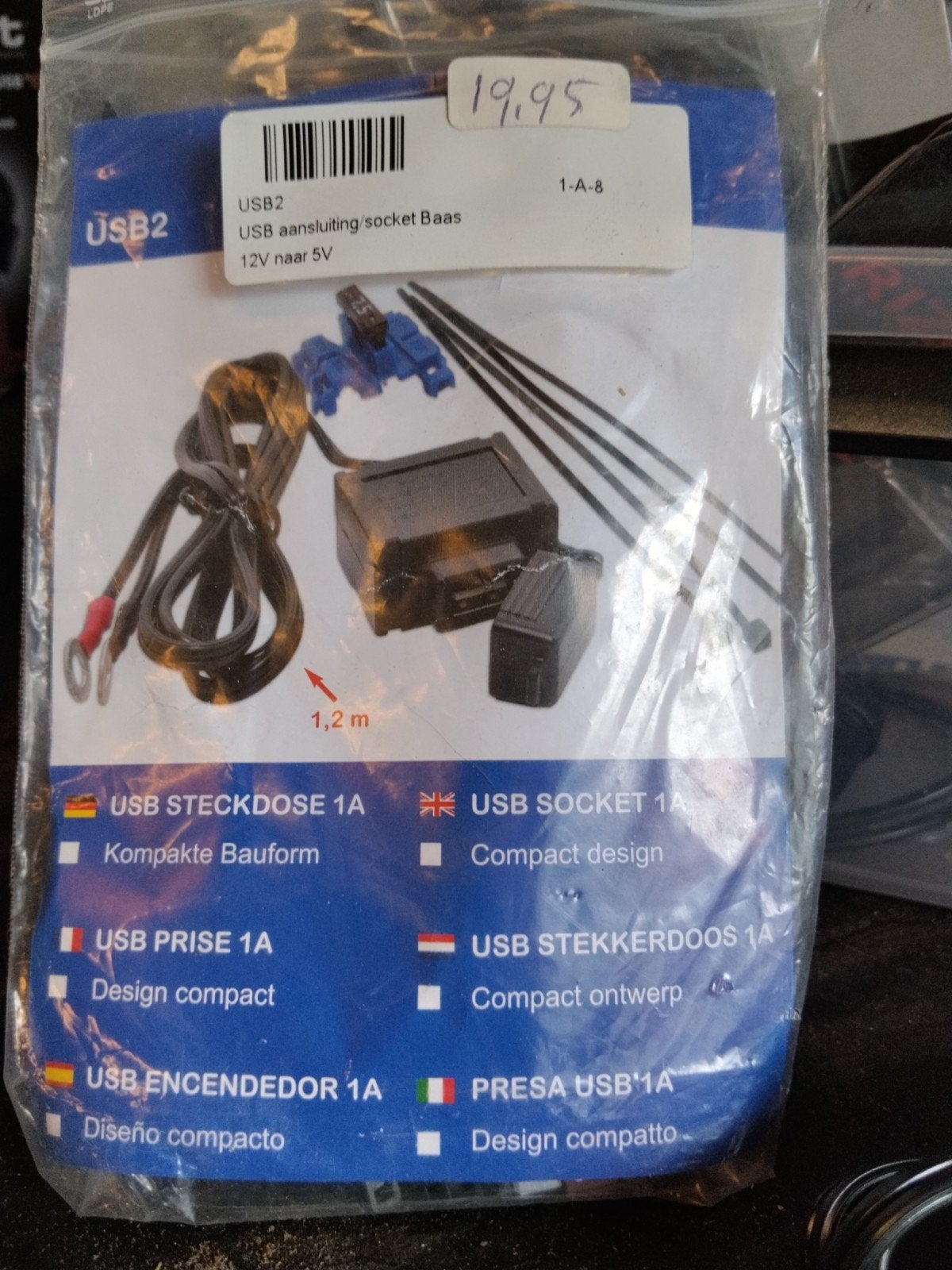 USB aansluiting/socket 12V naar 5V, Motoren, Accessoires | Overige, Nieuw, Ophalen of Verzenden