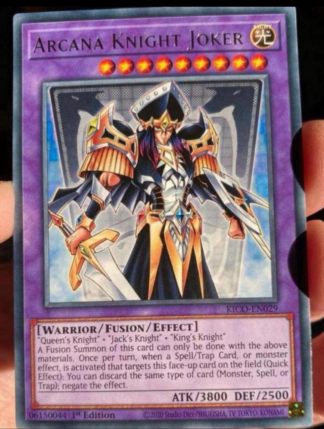 Yu-Gi-Oh! Arcana Knight Joker KICO 1st Edition !, Ophalen of Verzenden, Zo goed als nieuw, Losse kaart