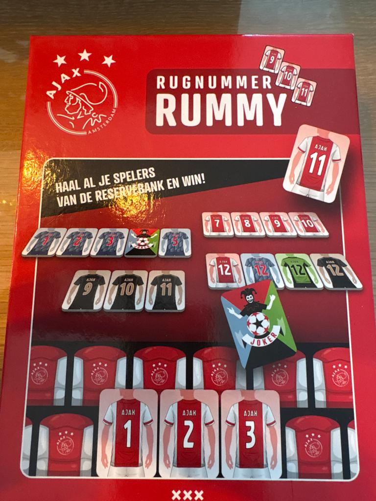 Ajax Rugnummer Rummy - Het voetbal kaartspel, Hobby en Vrije tijd, Gezelschapsspellen | Kaartspellen, Ophalen, Gebruikt