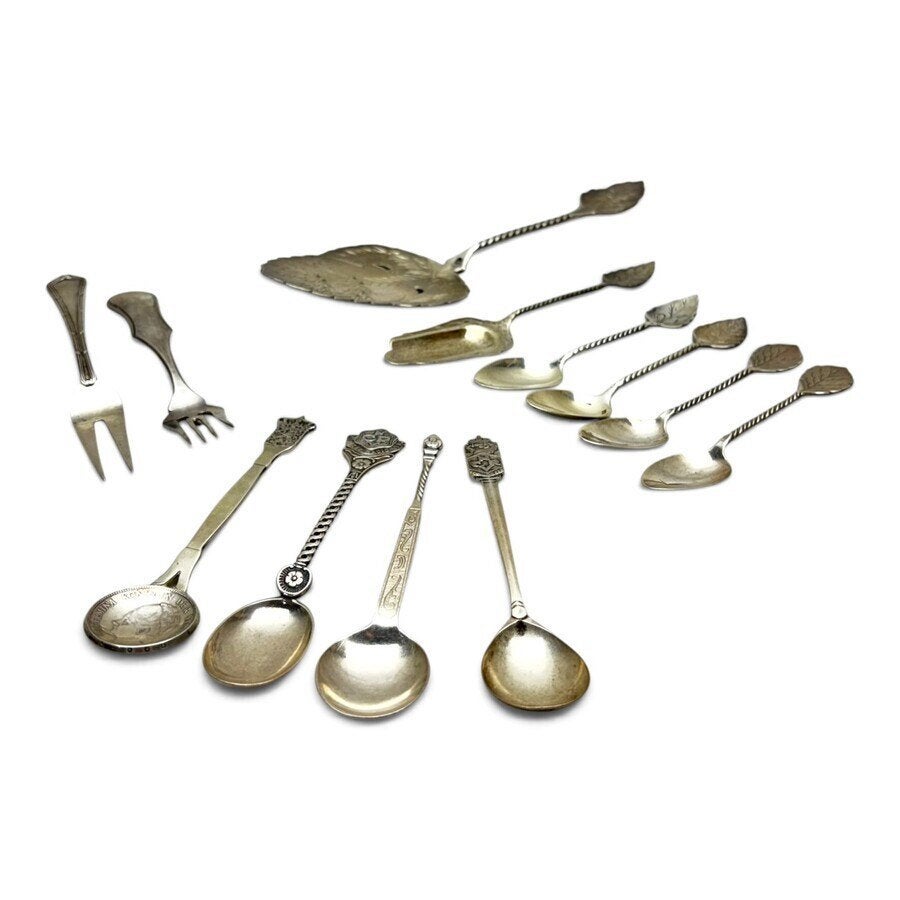 Lot divers zilveren schep- en serveerwerk, Antiek en Kunst, Ophalen of Verzenden, Zilver