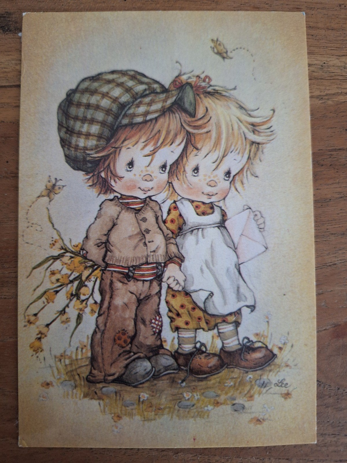 vintage kinderkaart - "big eyes" stijl - Lee, Ophalen of Verzenden, 1980 tot heden, Gelopen, Kinderen