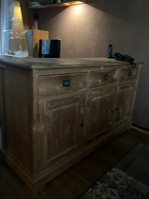 kast, Huis en Inrichting, Kasten | Kledingkasten, Ophalen, Gebruikt, Met deur(en), Teakhout