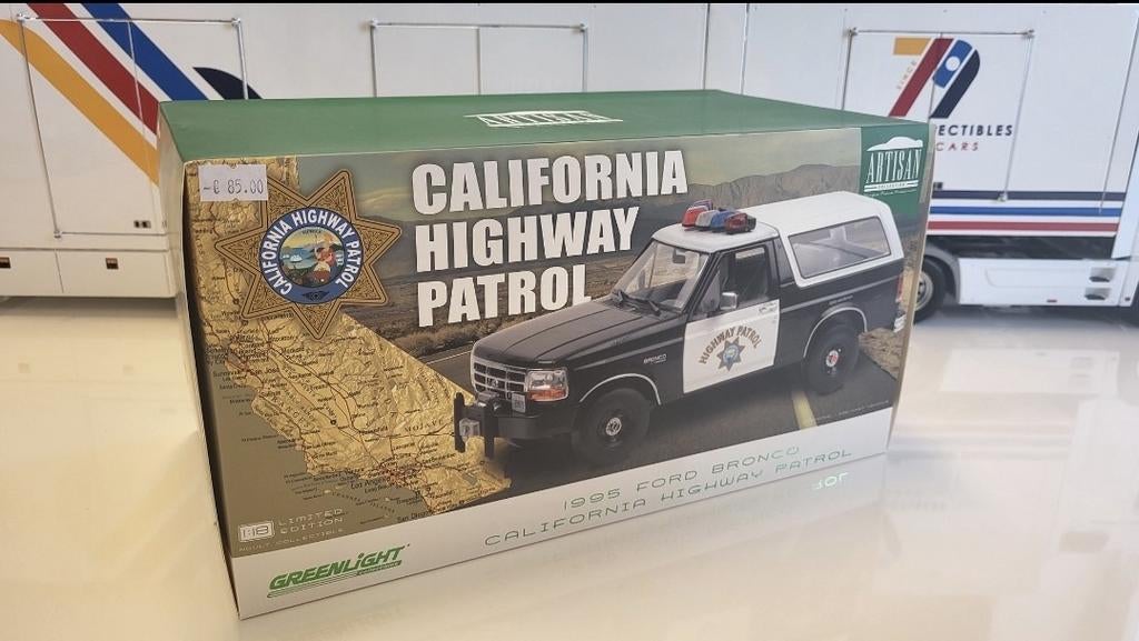 Greenlight Ford Bronco California Highway Patrol Police '95, Hobby en Vrije tijd, Overige merken, Auto, Nieuw, Ophalen of Verzenden