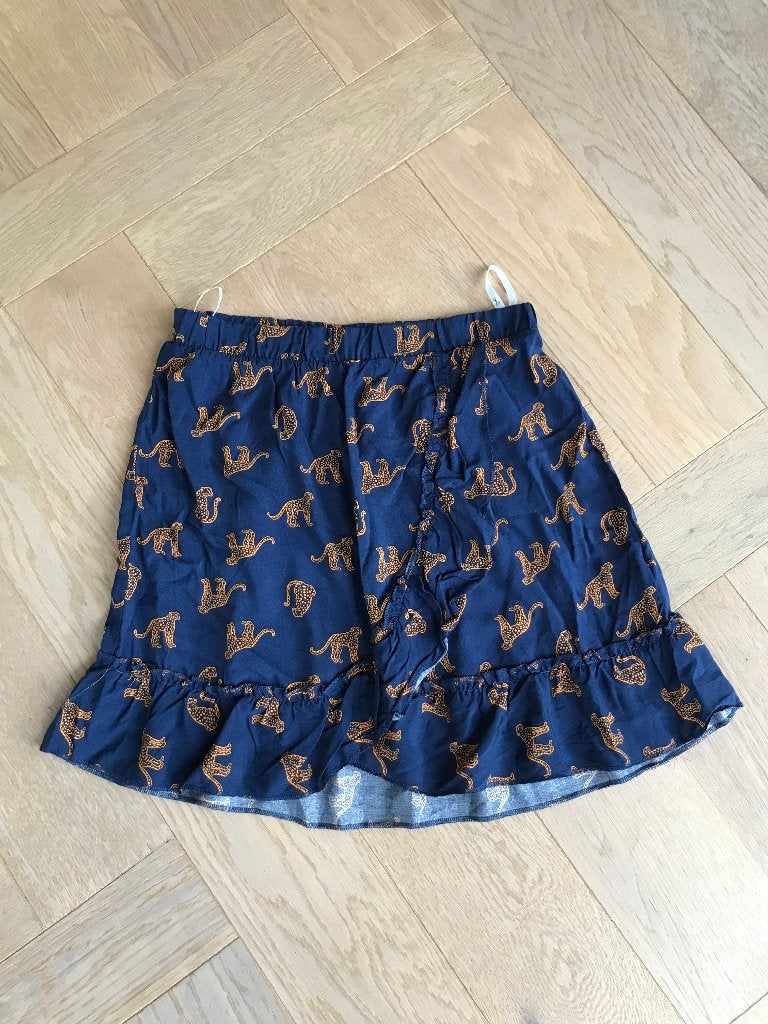 Superleuk NIEUW dblauw rokje panters 158/164, Ophalen of Verzenden, Nieuw, Meisje, Jurk of Rok