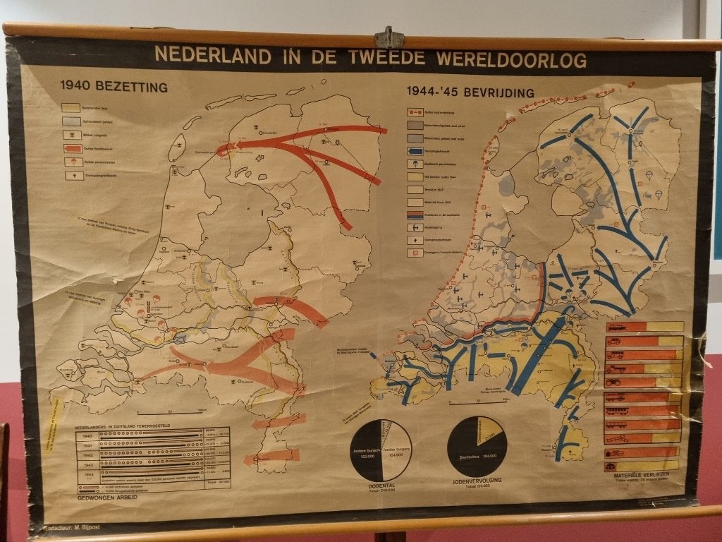 mooie schoolkaart van Nederland tijdens 2de wereld oorlog, Ophalen of Verzenden, Geschiedenis
