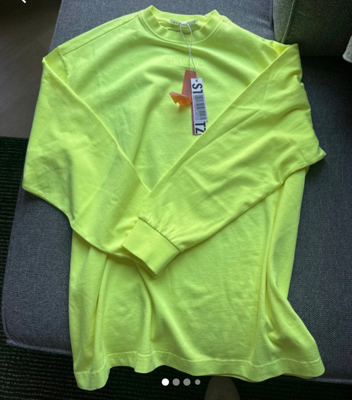 Nieuw met kaartje! Stieglitz fluor neon geel longsleeve xxs, Geel, Nieuw, Ophalen of Verzenden, Lange mouw