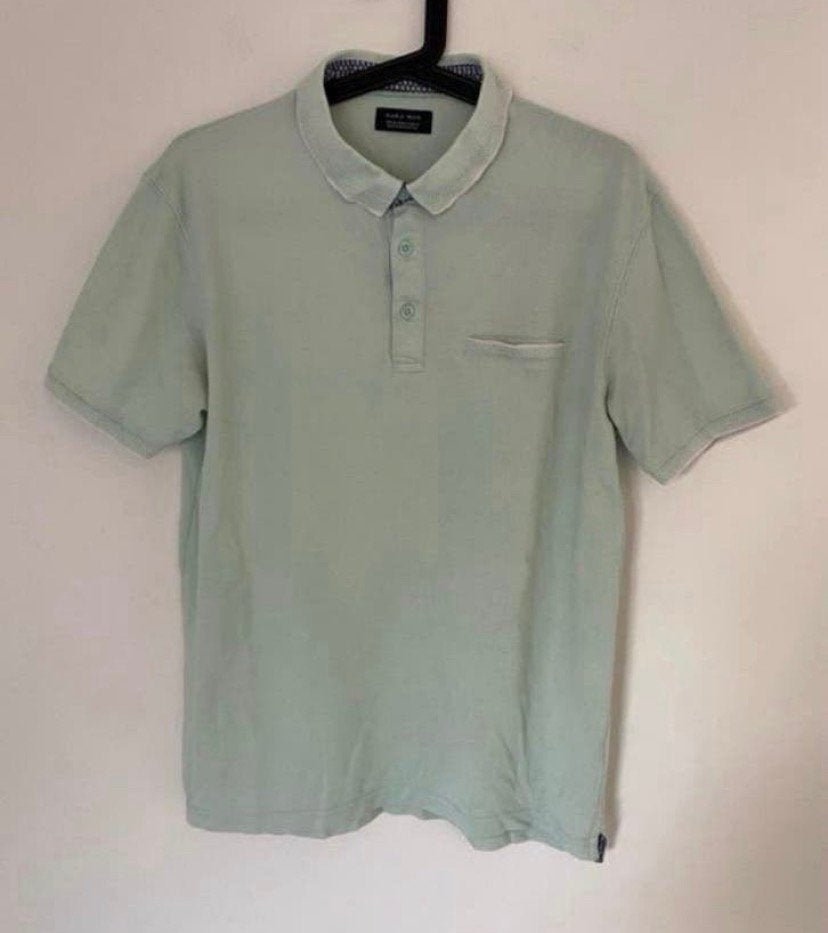 Heren polo shirt zara man, maat M, Zo goed als nieuw, Zara Man, Groen, Verzenden