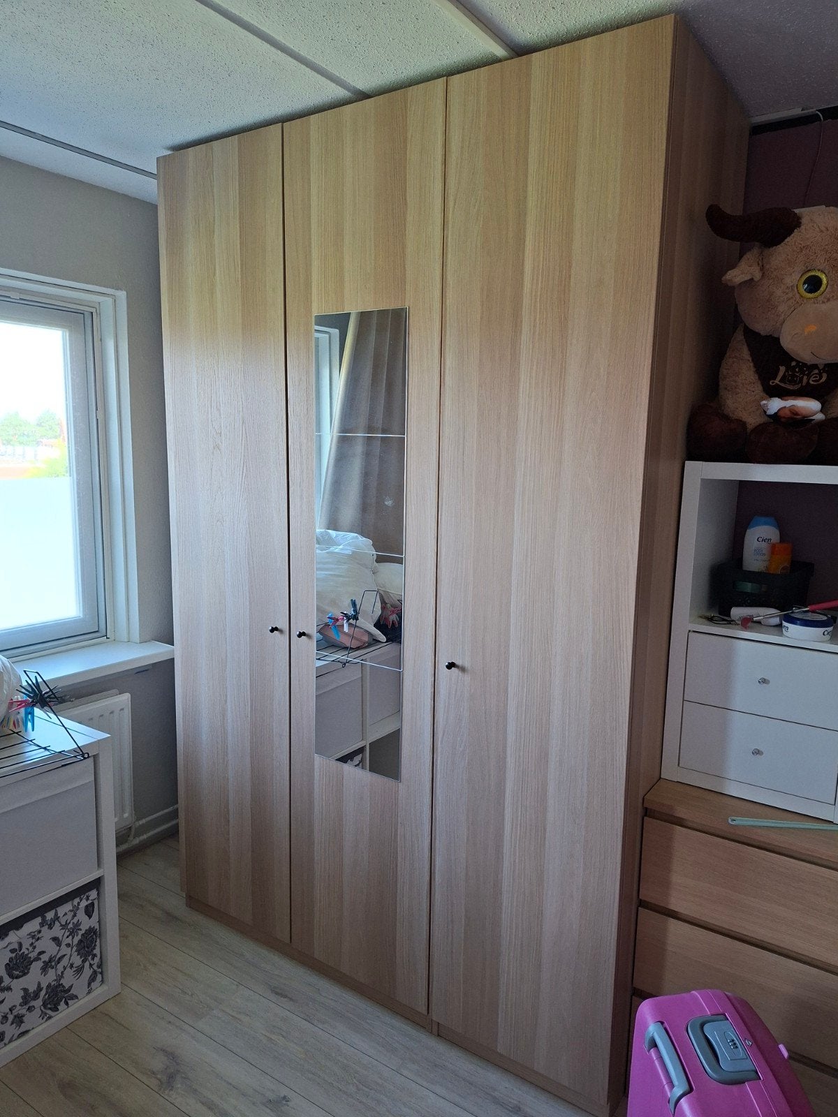 IKEA PAX Kast (250x236 cm) – Wit gelazuurd eiken – Zgan!, Huis en Inrichting, Ophalen, Met deur(en), 200 cm of meer, Eikenhout