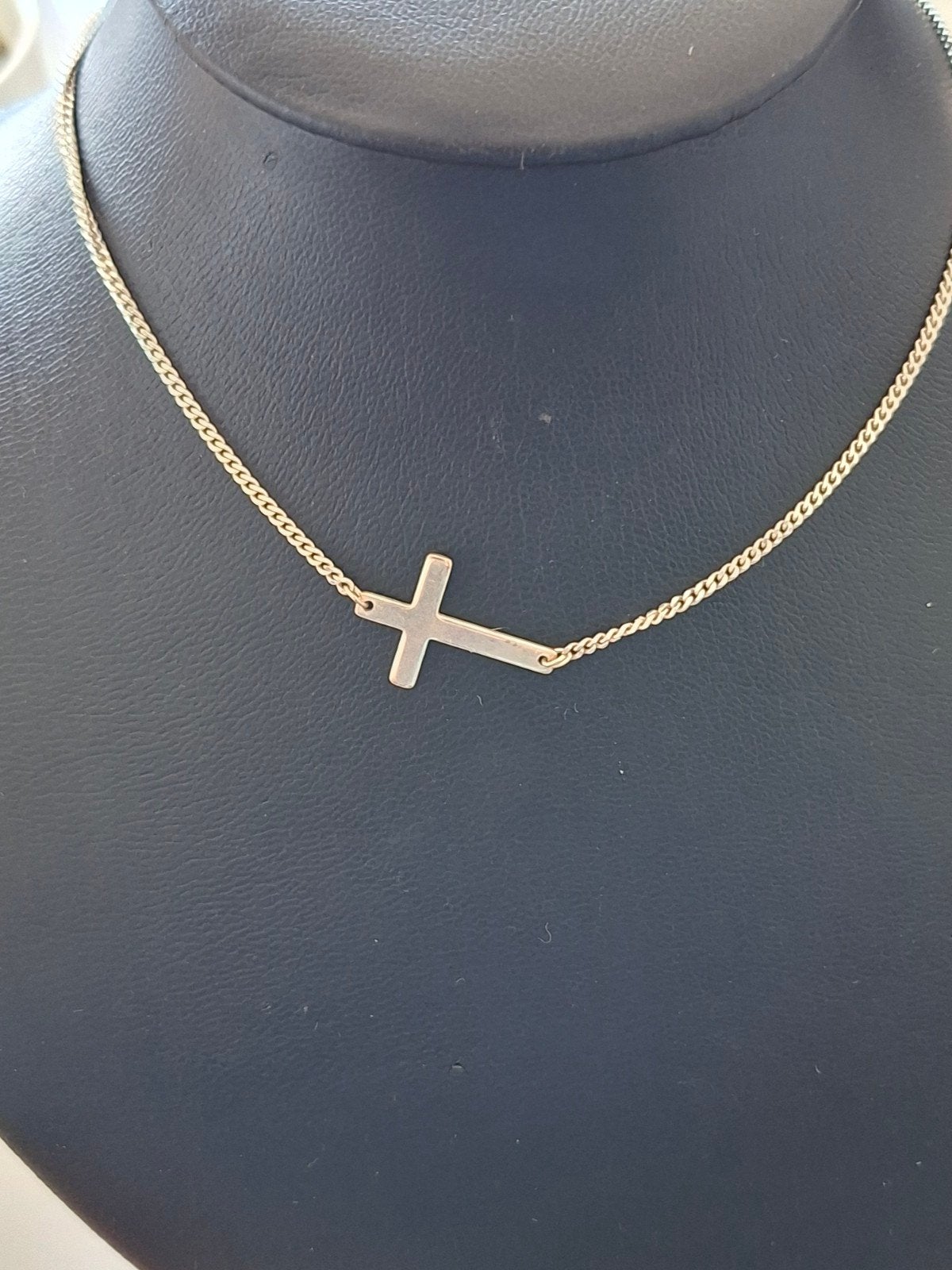 zilver ketting met kruisje gestempeld, Sieraden, Tassen en Uiterlijk, Ophalen of Verzenden, Zilver, Zilver
