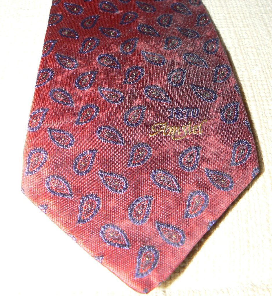 Amstel 1870 Bier stropdas met rood-blauw design, Ophalen of Verzenden, Nieuw, Kleding, Amstel