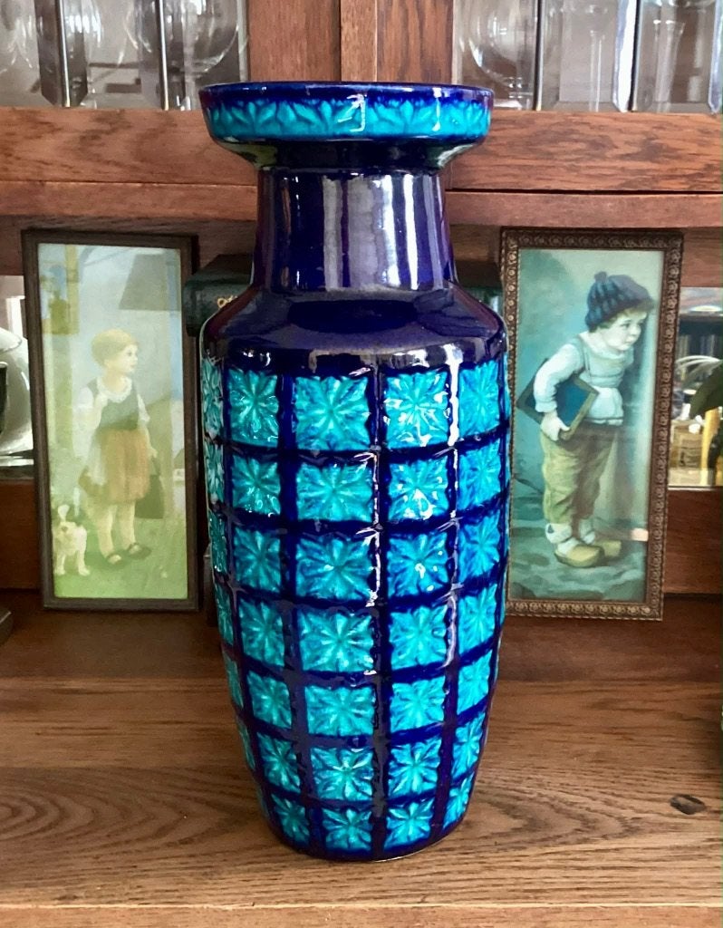 Prachtige West Germany vaas uit de sixties. 42 cm hoog!, Ophalen
