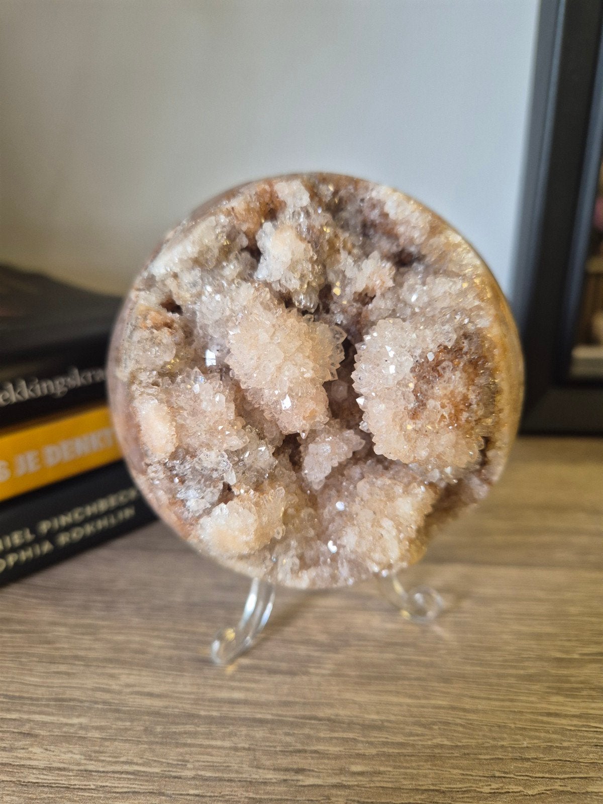 Roze druzy amethist bol sphere, Verzamelen, Mineralen en Fossielen, Ophalen of Verzenden